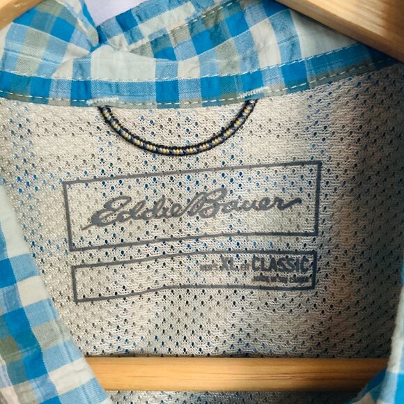 Eddie Bauer Men's Pack It Seersucker Short-Sleeve Shirt Size XL EUC - Picture 4 of 13